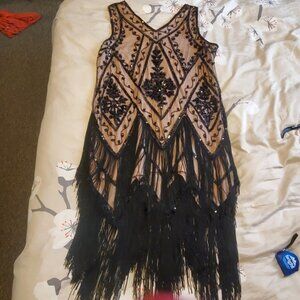 Stunning beaded and fringe dress. Plus Size, Stretch, Body Fitting, Gown